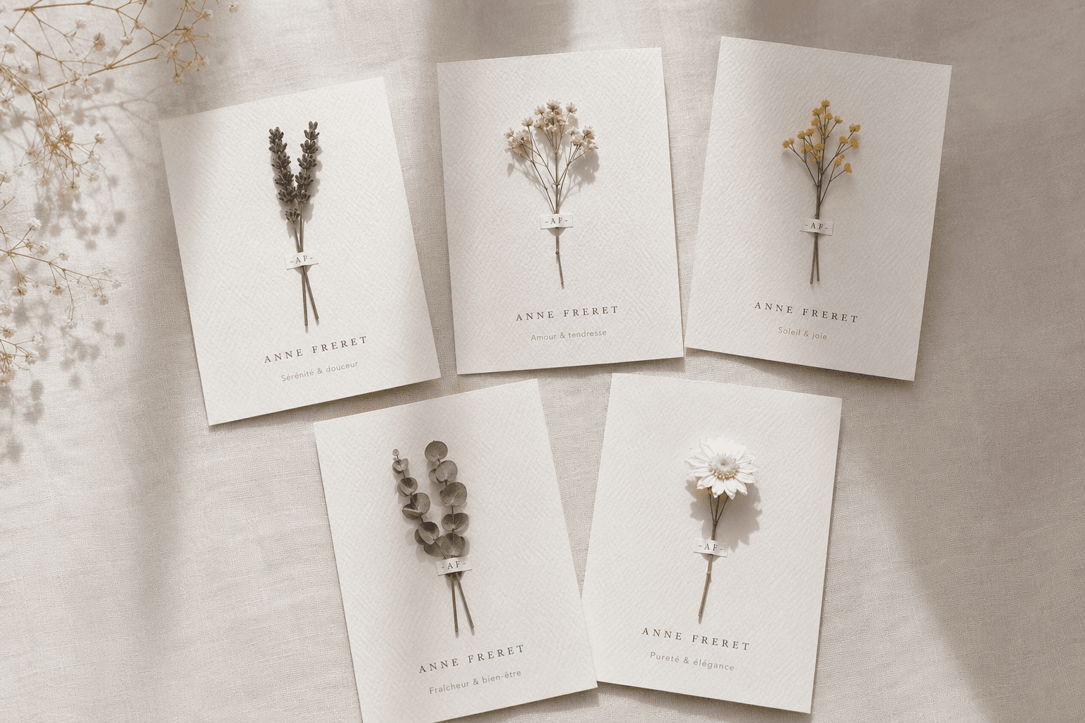 Cartes messages personnalisées Anne Freret