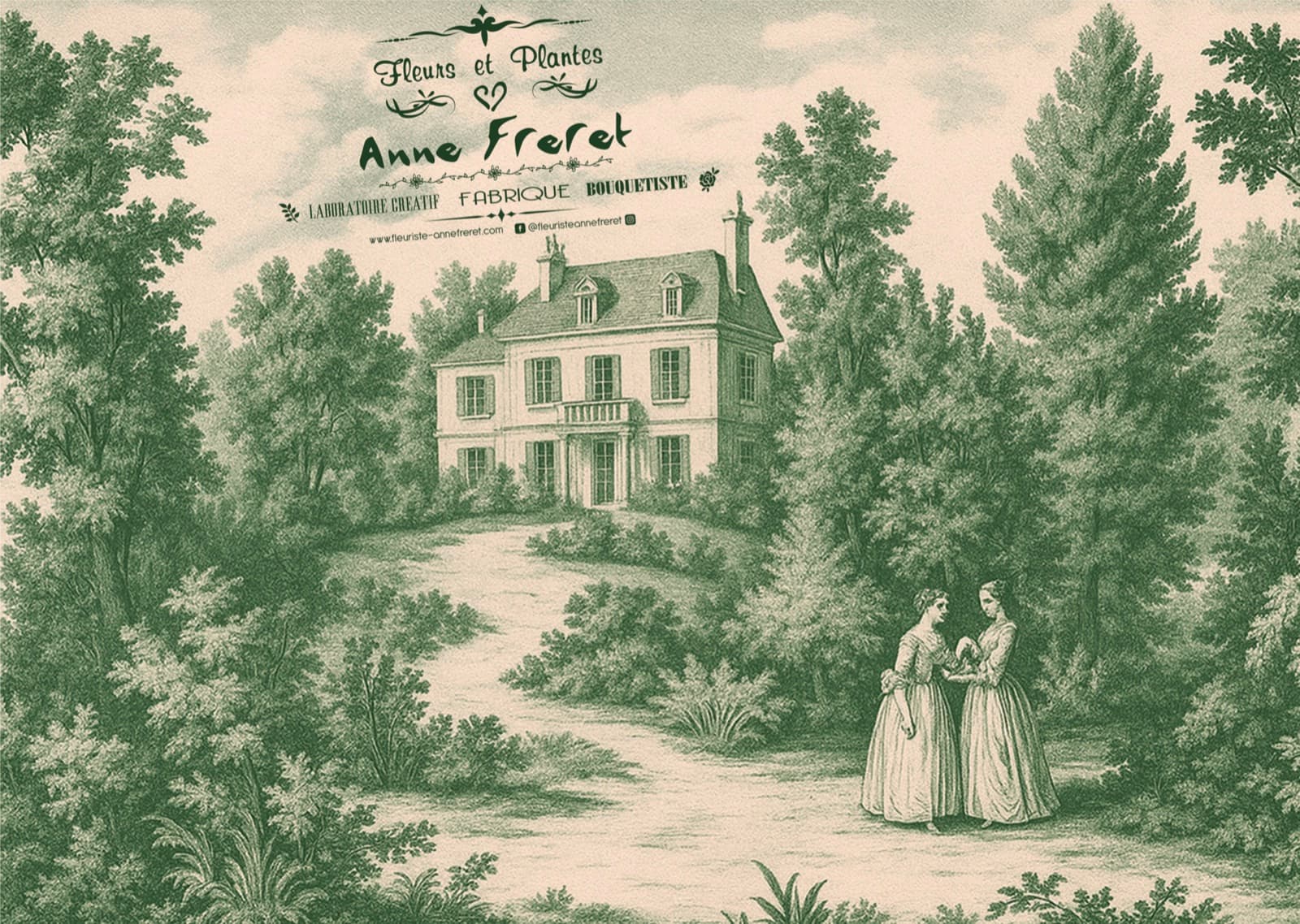 Papier d'emballage texturé Anne Freret Fleuriste — fond floral artisanal