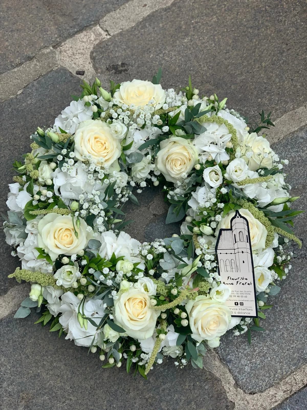Couronne de deuil, composition florale Anne Freret