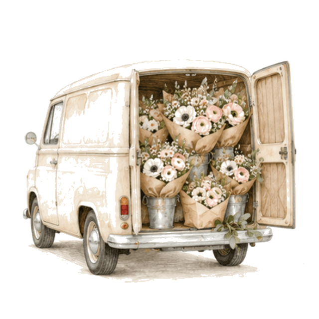 Camionnette de livraison de fleurs Anne Freret